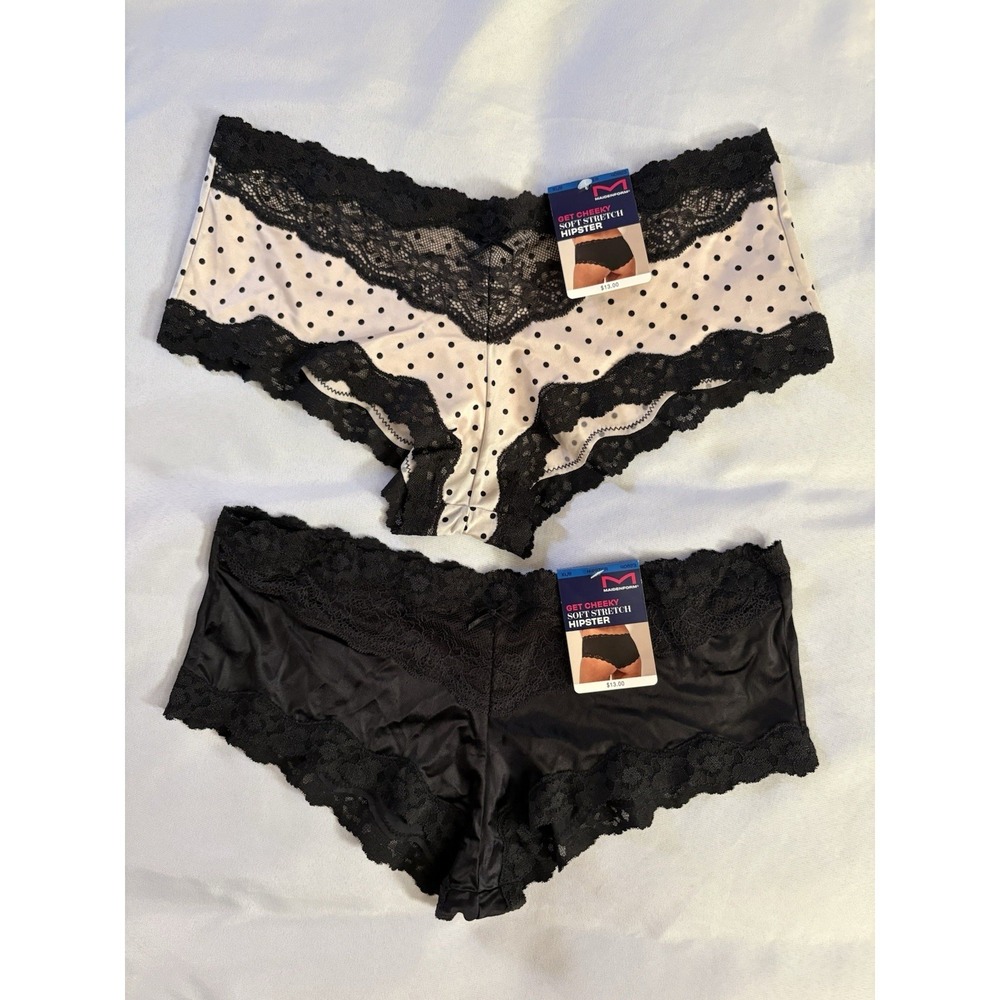 NEW MAIDENFORM PANTY Get Cheeky Hipster Soft 40823 Lace Women Size Xlarge 2 Pair